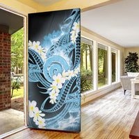 Piko Hawaiian Door Cover Blue Galaxy Spiral Plumeria Tribal Patterns