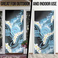 Piko Hawaiian Door Cover Blue Galaxy Spiral Plumeria Tribal Patterns