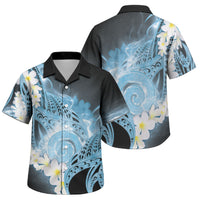 Piko Hawaiian Family Matching Mermaid Dress and Hawaiian Shirt Blue Galaxy Spiral Plumeria Tribal Patterns