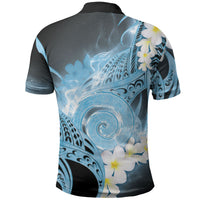 Piko Hawaiian Polo Shirt Blue Galaxy Spiral Plumeria Tribal Patterns