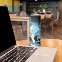 Piko Hawaiian Skinny Tumbler Blue Galaxy Spiral Plumeria Tribal Patterns