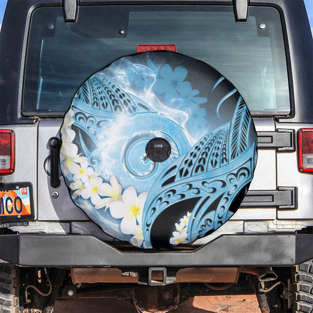 Piko Hawaiian Spare Tire Cover Blue Galaxy Spiral Plumeria Tribal Patterns