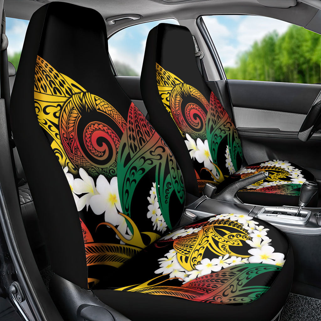 Piko Hawaiian Car Seat Cover Gradient Spiral Plumeria Tribal Patterns