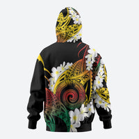 Piko Hawaiian Hoodie Gradient Spiral Plumeria Tribal Patterns