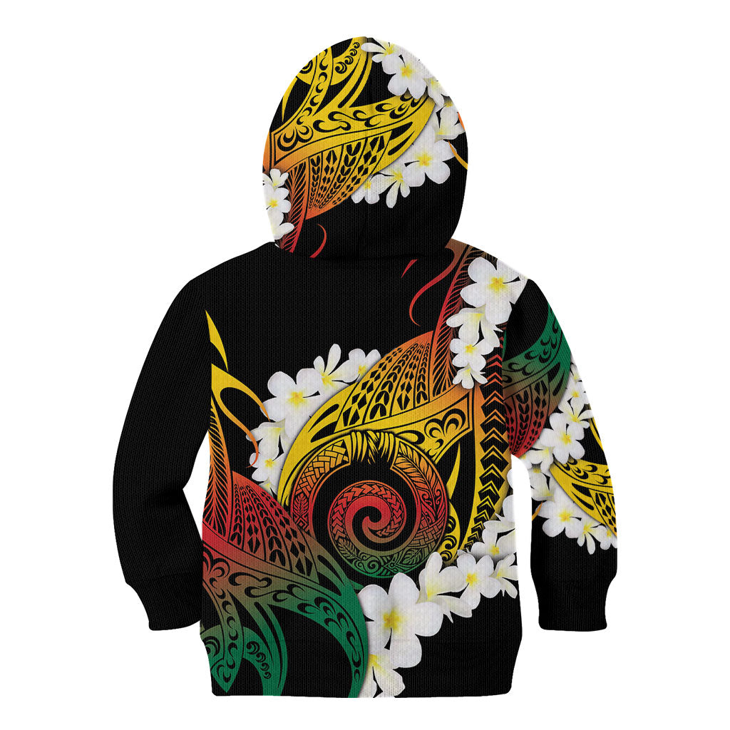 Piko Hawaiian Kid Hoodie Gradient Spiral Plumeria Tribal Patterns
