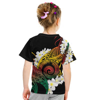 Piko Hawaiian Kid T Shirt Gradient Spiral Plumeria Tribal Patterns