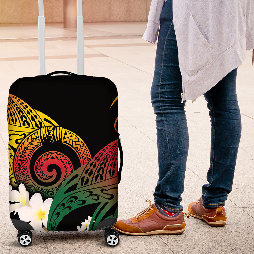 Piko Hawaiian Luggage Cover Gradient Spiral Plumeria Tribal Patterns