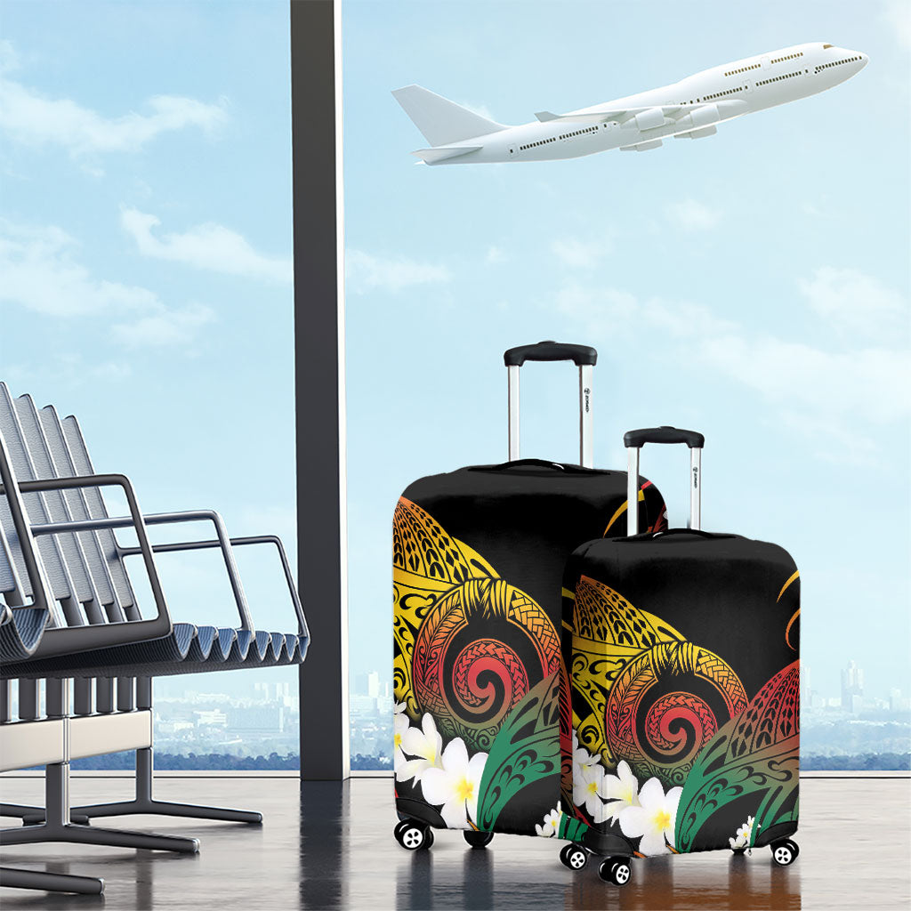 Piko Hawaiian Luggage Cover Gradient Spiral Plumeria Tribal Patterns