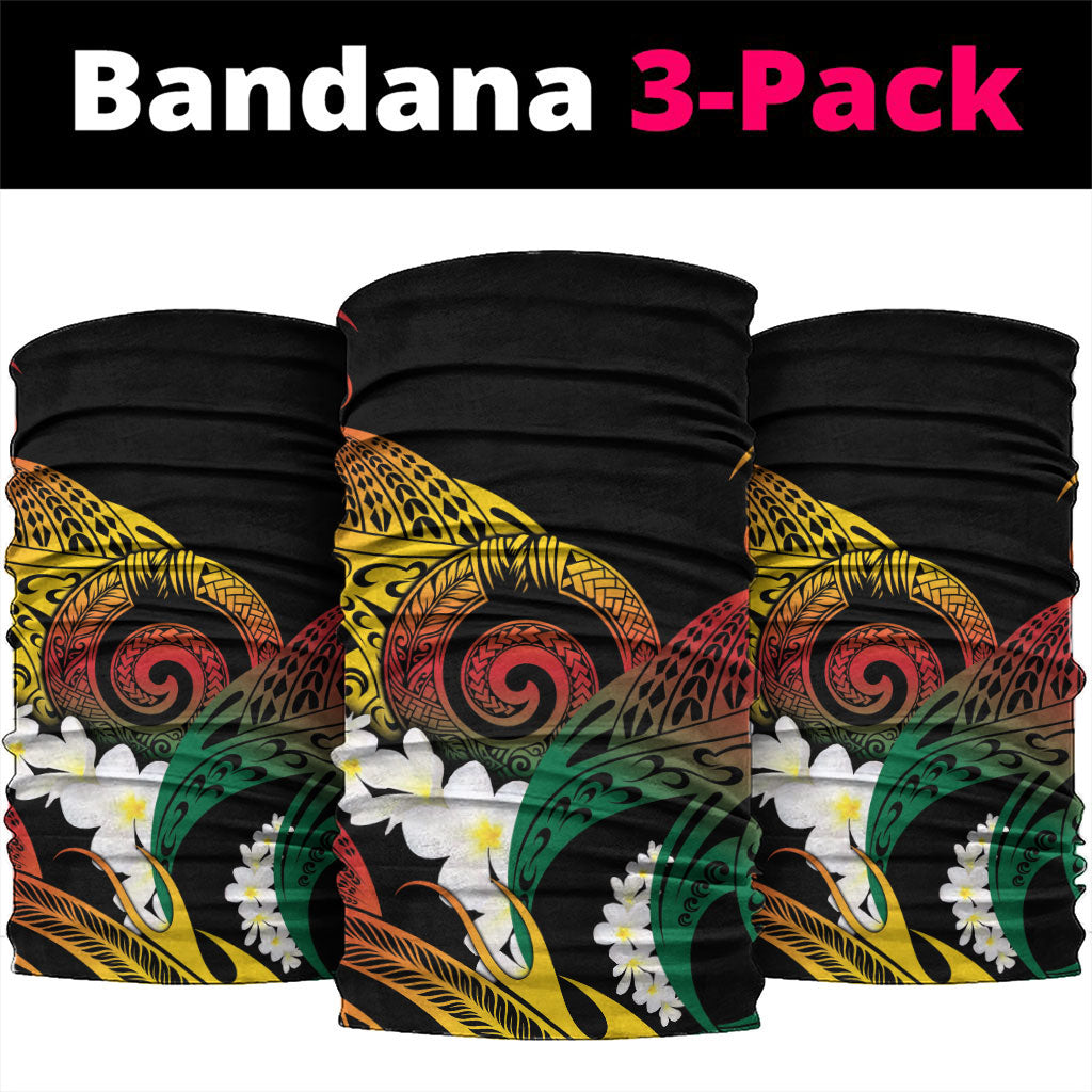Piko Hawaiian Neck Gaiter Gradient Spiral Plumeria Tribal Patterns