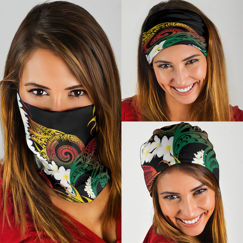Piko Hawaiian Neck Gaiter Gradient Spiral Plumeria Tribal Patterns