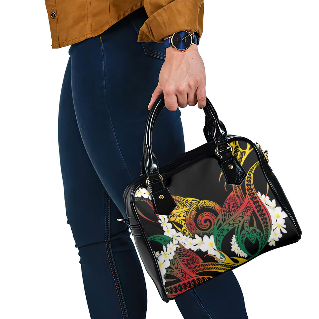Piko Hawaiian Shoulder Handbag Gradient Spiral Plumeria Tribal Patterns