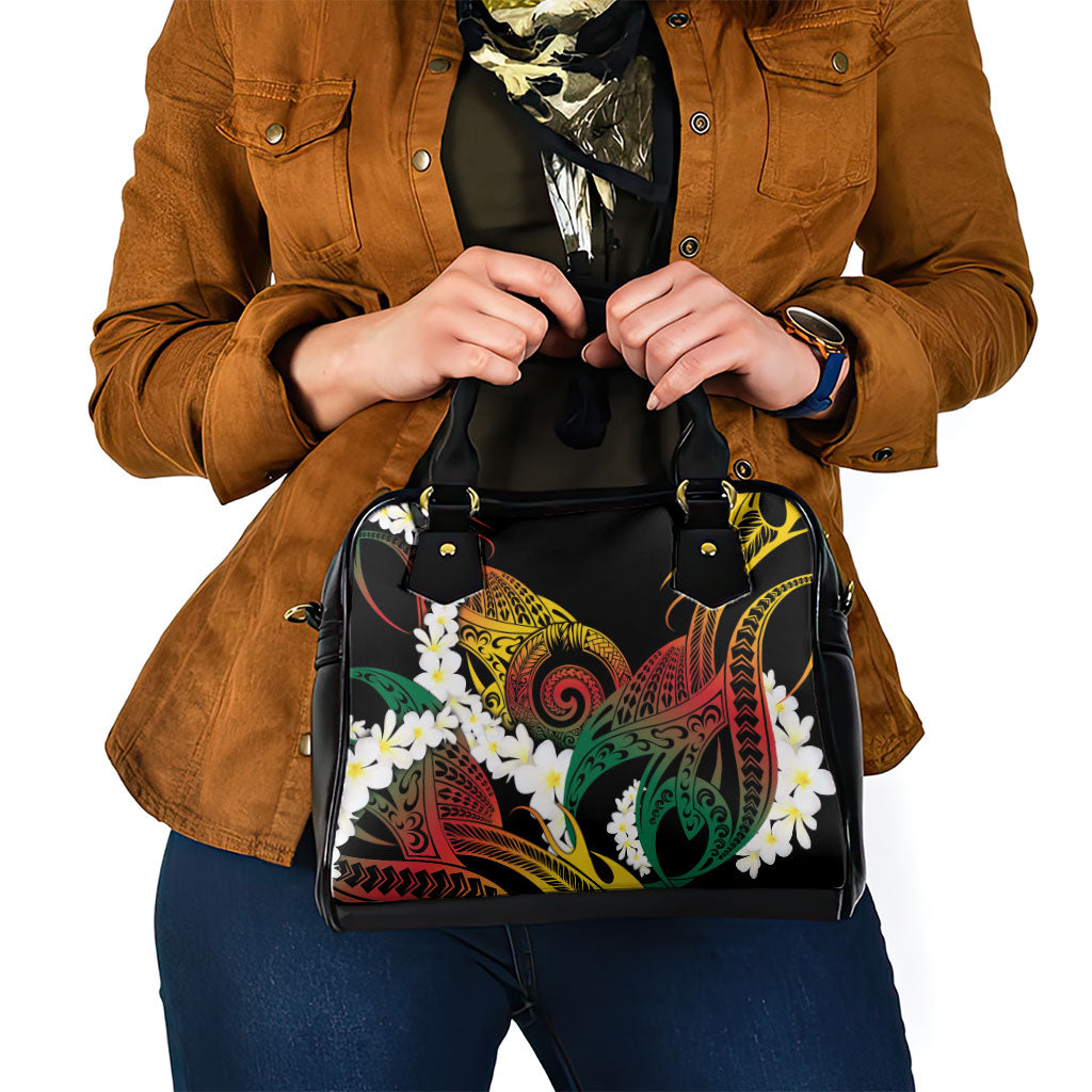Piko Hawaiian Shoulder Handbag Gradient Spiral Plumeria Tribal Patterns