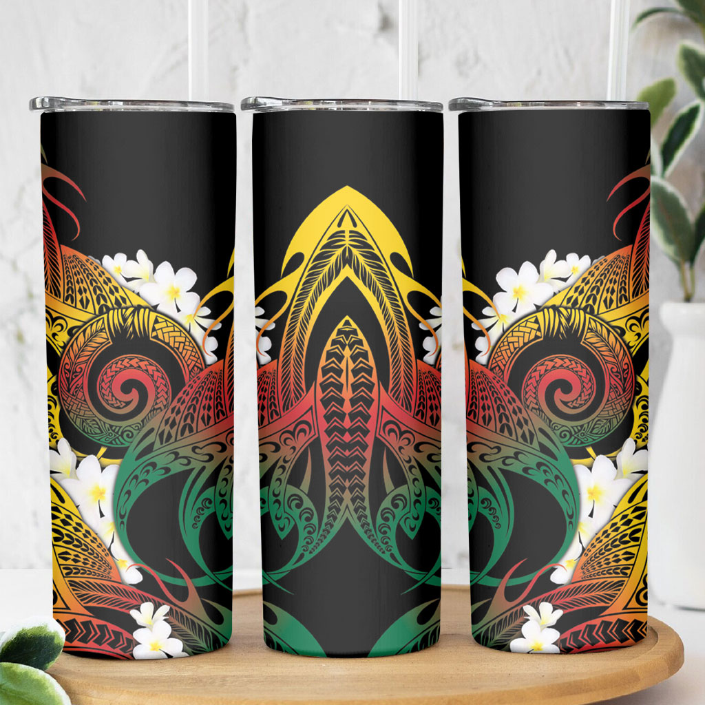 Piko Hawaiian Skinny Tumbler Gradient Spiral Plumeria Tribal Patterns