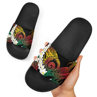 Piko Hawaiian Slide Sandals Gradient Spiral Plumeria Tribal Patterns