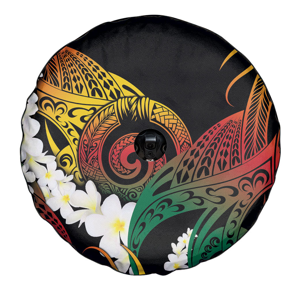 Piko Hawaiian Spare Tire Cover Gradient Spiral Plumeria Tribal Patterns