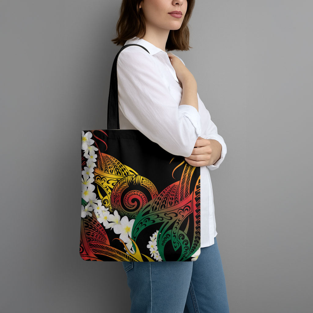 Piko Hawaiian Tote Bag Gradient Spiral Plumeria Tribal Patterns