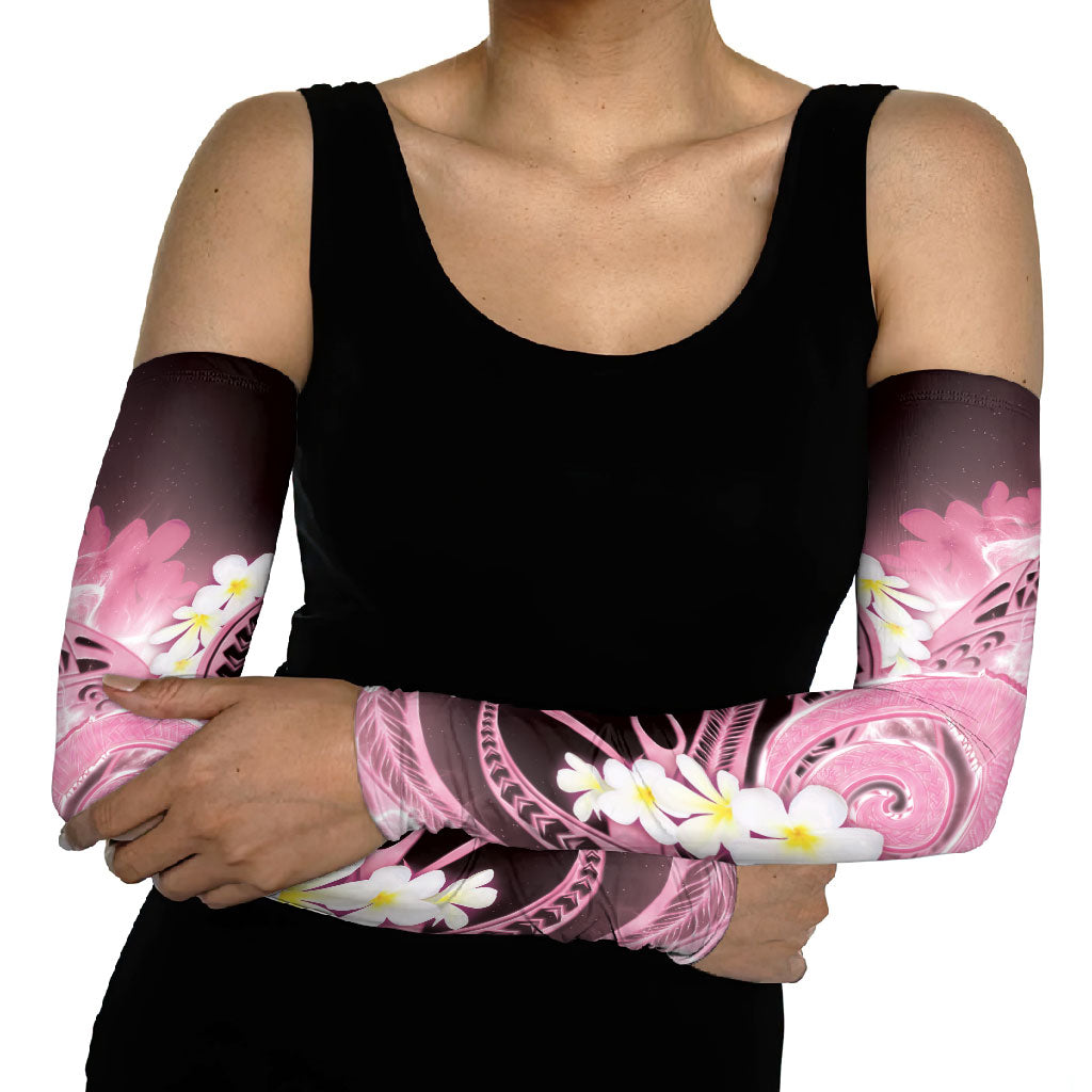 Piko Hawaiian Arm Sleeves Pink Galaxy Spiral Plumeria Tribal Patterns