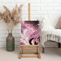 Piko Hawaiian Canvas Wall Art Pink Galaxy Spiral Plumeria Tribal Patterns