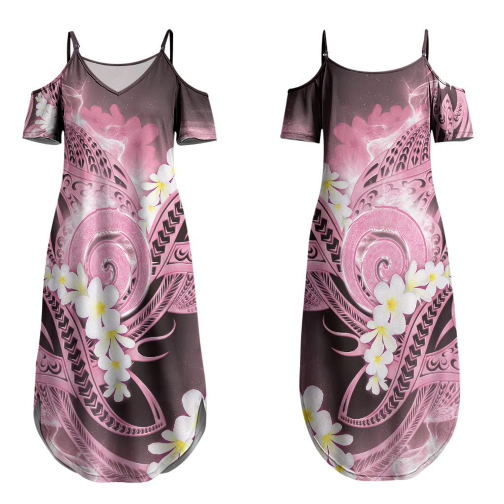 Piko Hawaiian Couples Matching Summer Maxi Dress and Long Sleeve Button Shirt Pink Galaxy Spiral Plumeria Tribal Patterns