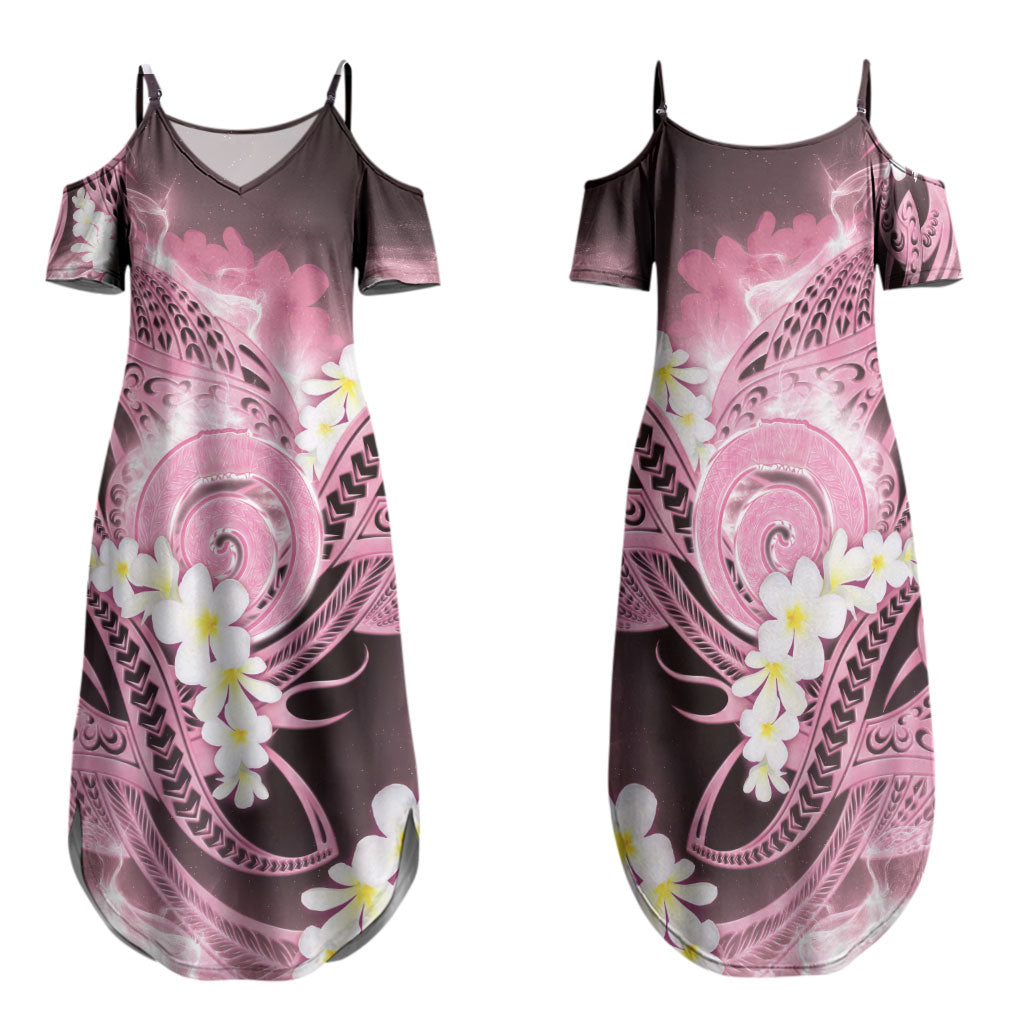 Piko Hawaiian Family Matching Summer Maxi Dress and Hawaiian Shirt Pink Galaxy Spiral Plumeria Tribal Patterns