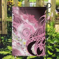 Piko Hawaiian Garden Flag Pink Galaxy Spiral Plumeria Tribal Patterns