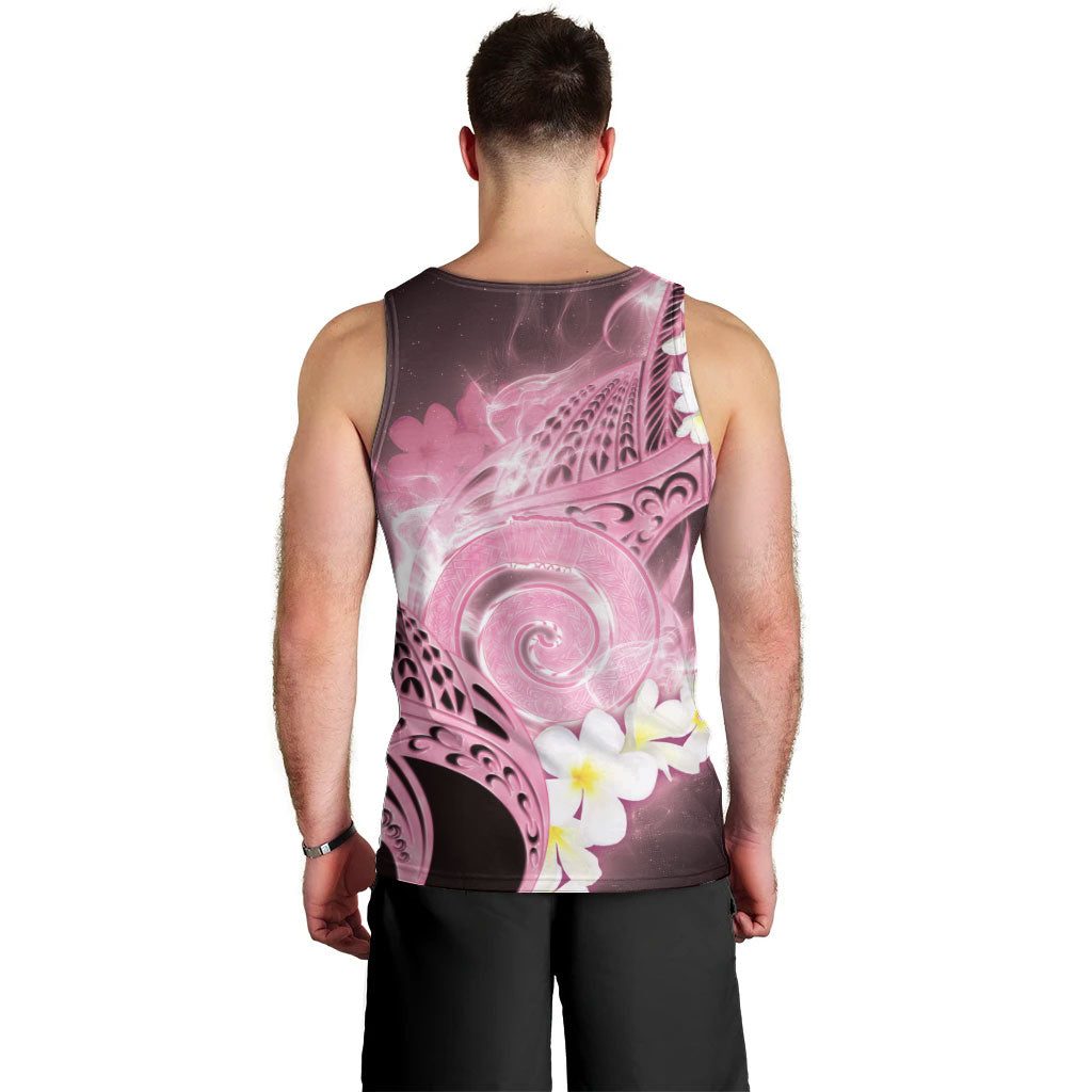 Piko Hawaiian Men Tank Top Pink Galaxy Spiral Plumeria Tribal Patterns