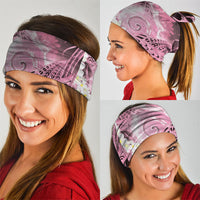 Piko Hawaiian Neck Gaiter Pink Galaxy Spiral Plumeria Tribal Patterns