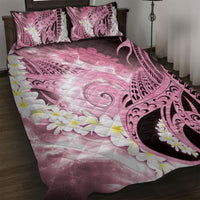 Piko Hawaiian Quilt Bed Set Pink Galaxy Spiral Plumeria Tribal Patterns
