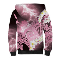 Piko Hawaiian Sherpa Hoodie Pink Galaxy Spiral Plumeria Tribal Patterns