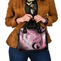 Piko Hawaiian Shoulder Handbag Pink Galaxy Spiral Plumeria Tribal Patterns