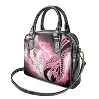 Piko Hawaiian Shoulder Handbag Pink Galaxy Spiral Plumeria Tribal Patterns
