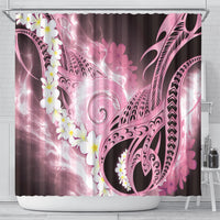 Piko Hawaiian Shower Curtain Pink Galaxy Spiral Plumeria Tribal Patterns