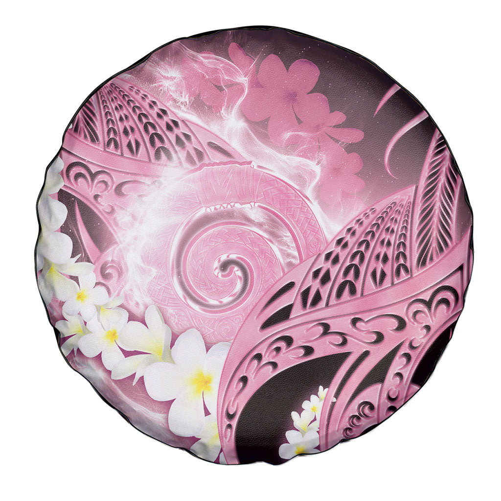 Piko Hawaiian Spare Tire Cover Pink Galaxy Spiral Plumeria Tribal Patterns