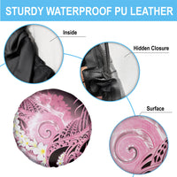 Piko Hawaiian Spare Tire Cover Pink Galaxy Spiral Plumeria Tribal Patterns