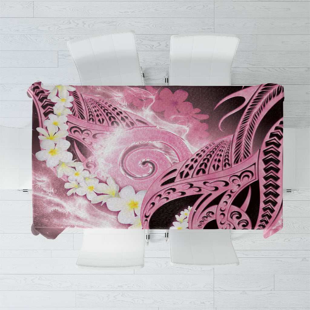 Piko Hawaiian Tablecloth Pink Galaxy Spiral Plumeria Tribal Patterns DT05 Pink - Polynesian Pride
