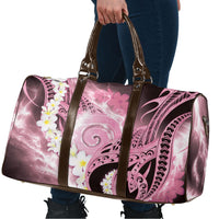 Piko Hawaiian Travel Bag Pink Galaxy Spiral Plumeria Tribal Patterns