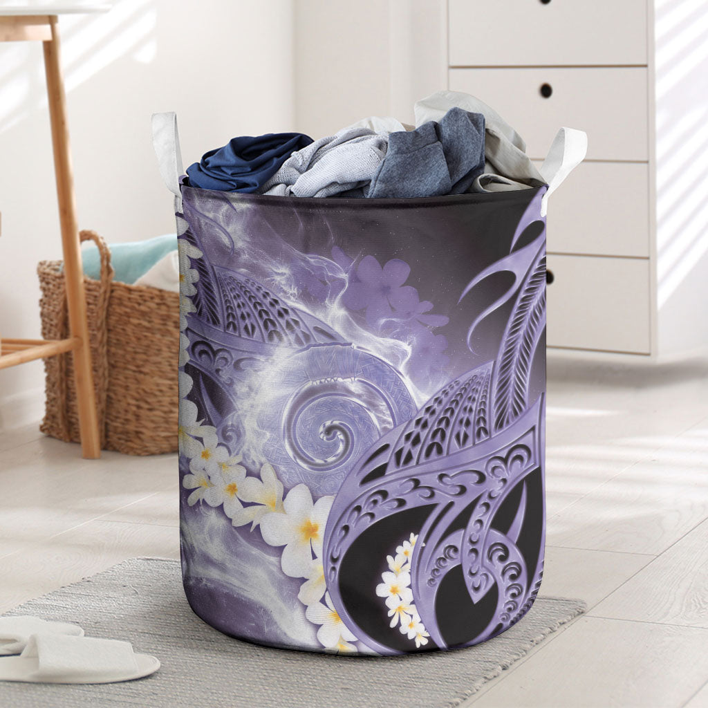 Piko Hawaiian Laundry Basket Purple Galaxy Spiral Plumeria Tribal Patterns DT05 Purple - Polynesian Pride