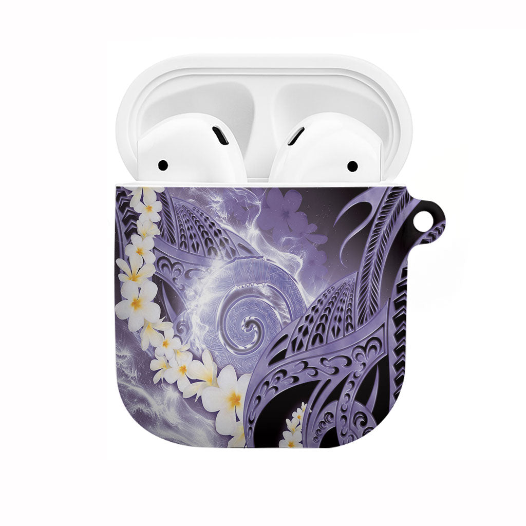 Piko Hawaiian AirPods Case Purple Galaxy Spiral Plumeria Tribal Patterns