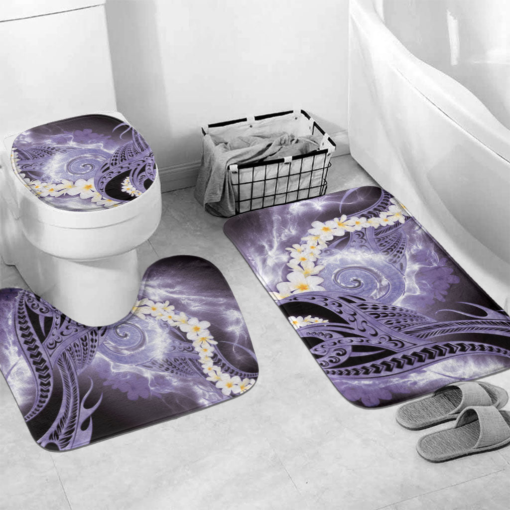Piko Hawaiian Bathroom Set Purple Galaxy Spiral Plumeria Tribal Patterns