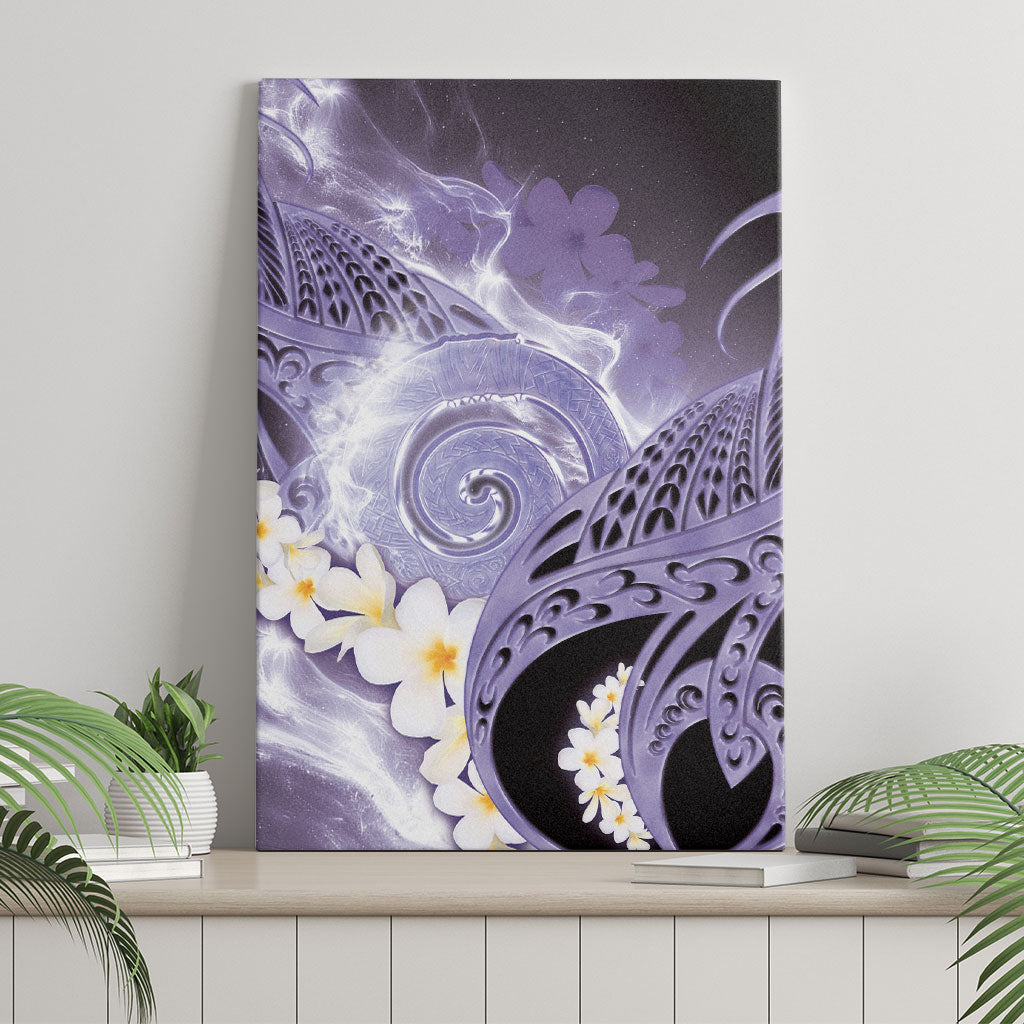 Piko Hawaiian Canvas Wall Art Purple Galaxy Spiral Plumeria Tribal Patterns