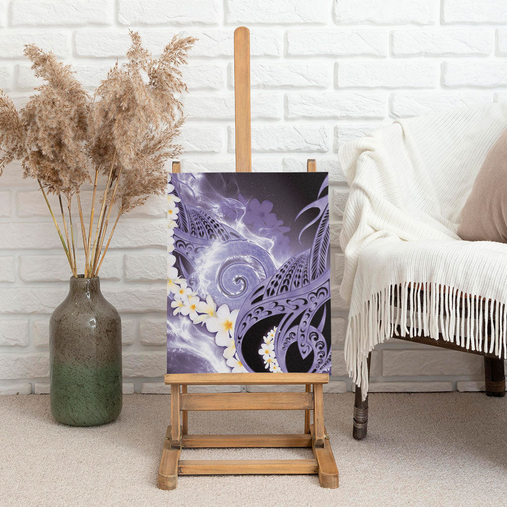 Piko Hawaiian Canvas Wall Art Purple Galaxy Spiral Plumeria Tribal Patterns