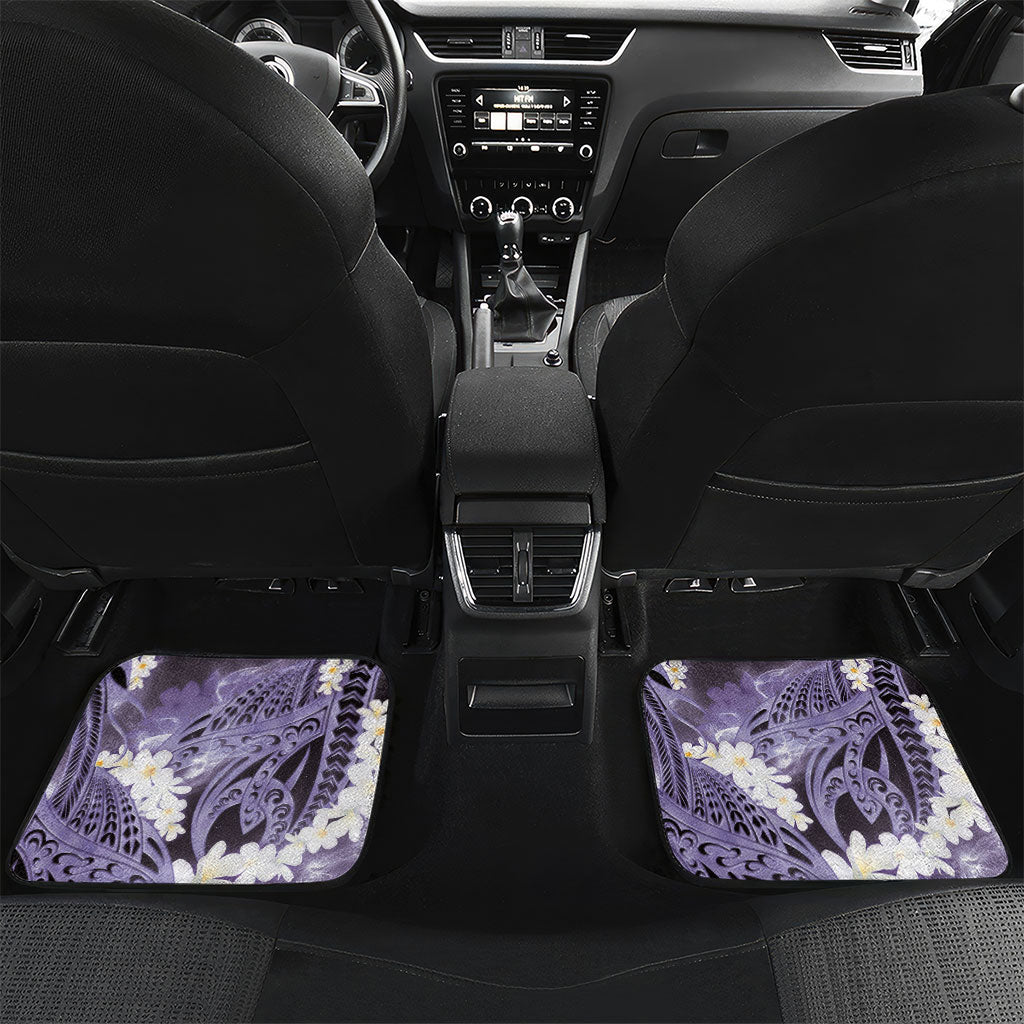 Piko Hawaiian Car Mats Purple Galaxy Spiral Plumeria Tribal Patterns