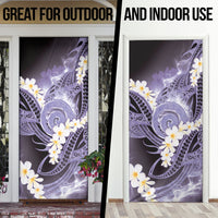 Piko Hawaiian Door Cover Purple Galaxy Spiral Plumeria Tribal Patterns