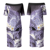 Piko Hawaiian Family Matching Puletasi and Hawaiian Shirt Purple Galaxy Spiral Plumeria Tribal Patterns