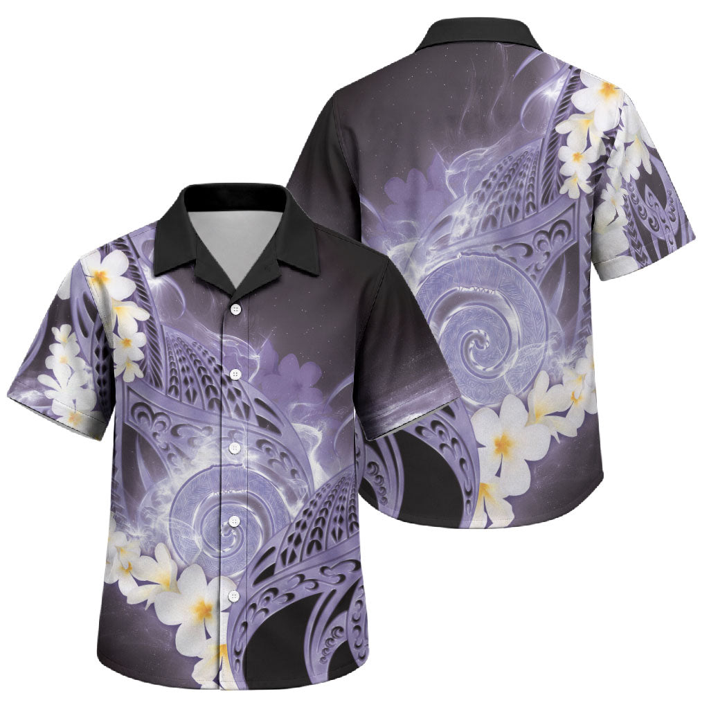 Piko Hawaiian Family Matching Summer Maxi Dress and Hawaiian Shirt Purple Galaxy Spiral Plumeria Tribal Patterns