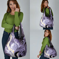 Piko Hawaiian Grocery Bag Purple Galaxy Spiral Plumeria Tribal Patterns