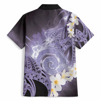 Piko Hawaiian Hawaiian Shirt Purple Galaxy Spiral Plumeria Tribal Patterns