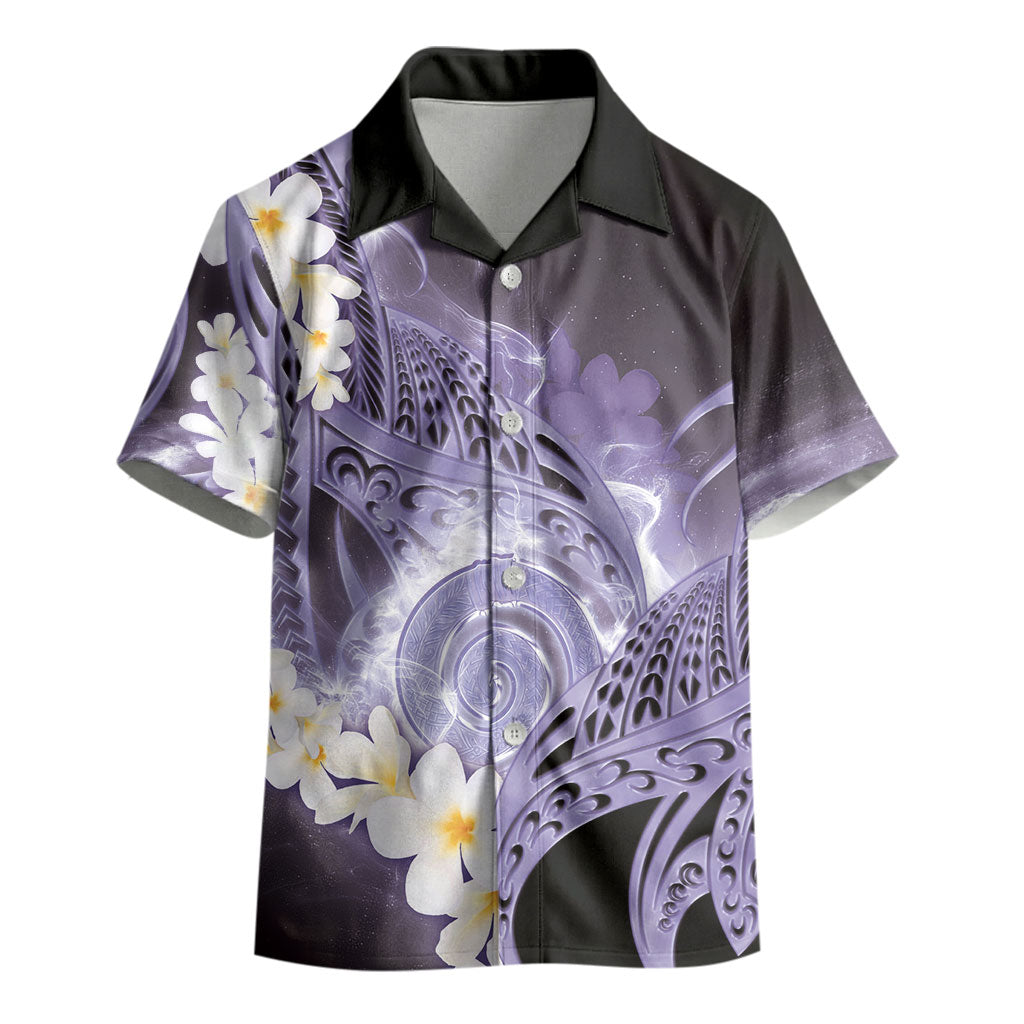 Piko Hawaiian Kid Hawaiian Shirt Purple Galaxy Spiral Plumeria Tribal Patterns