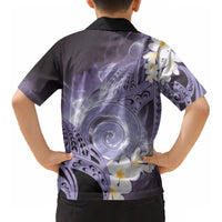 Piko Hawaiian Kid Hawaiian Shirt Purple Galaxy Spiral Plumeria Tribal Patterns