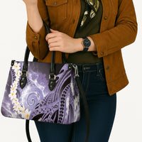 Piko Hawaiian Leather Bag Purple Galaxy Spiral Plumeria Tribal Patterns